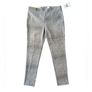 Michael Kors Super Skinny Pull-On Pants High Rise Size XL Black And White Print